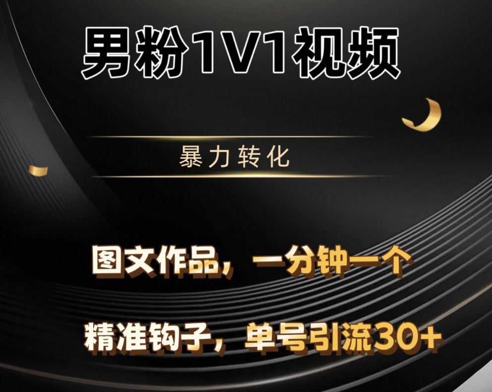 男粉1V1视频，硬改摄像头，高客单暴力转化，单日600+-千一副业