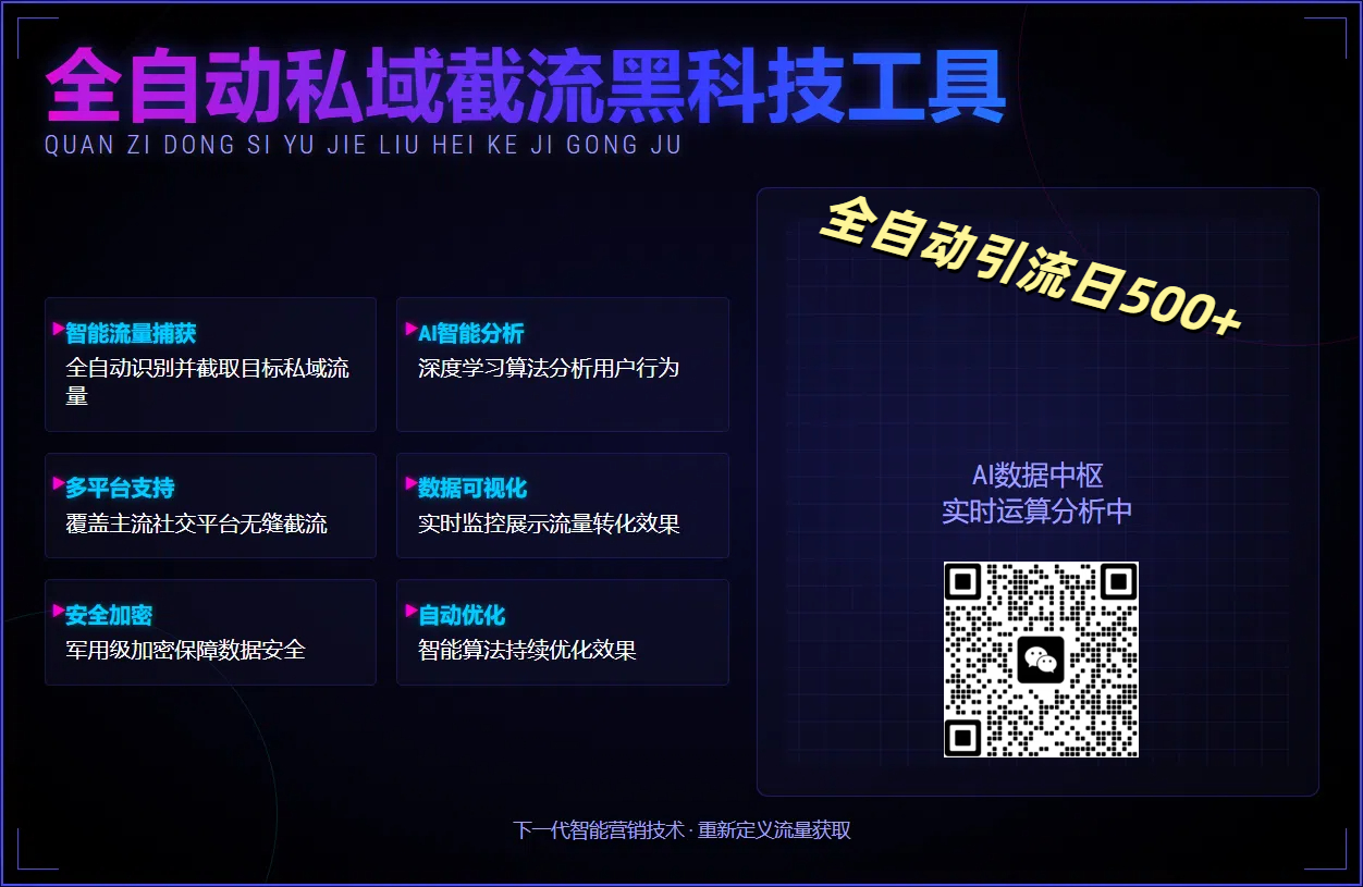 全自动私域截流黑科技工具——全自动引流日500+-千一副业